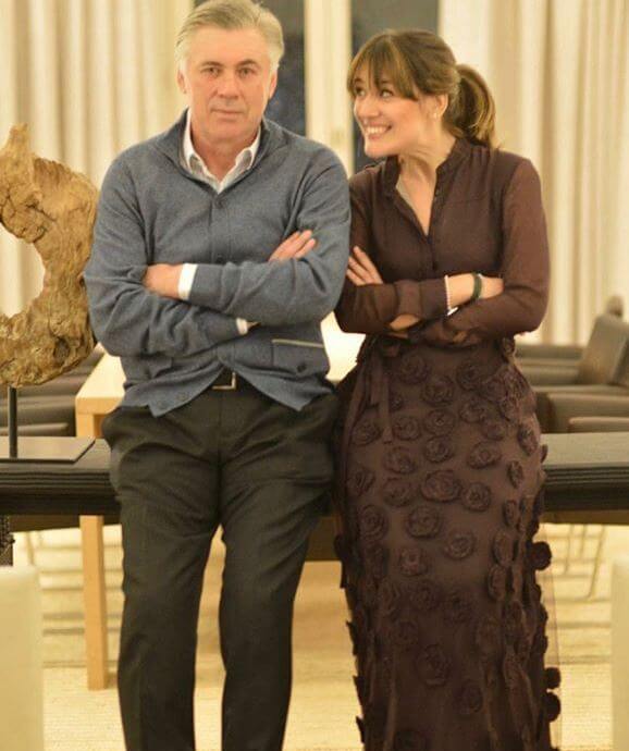 Mino Fulco's wife, Katia Ancelotti, with her father, Carlo Ancelotti.